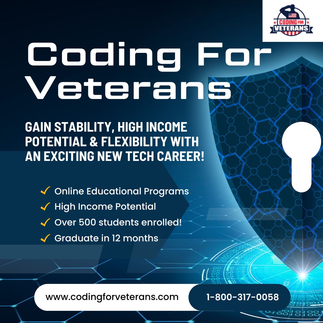 Coding for Veterans, in partnership with the University of Southern California, offers a 100% online, instructor-led, flexible program which gives veterans an opportunity to join the tech industry and start a career in software development and cyber sec... codingforveterans.com/us-home/