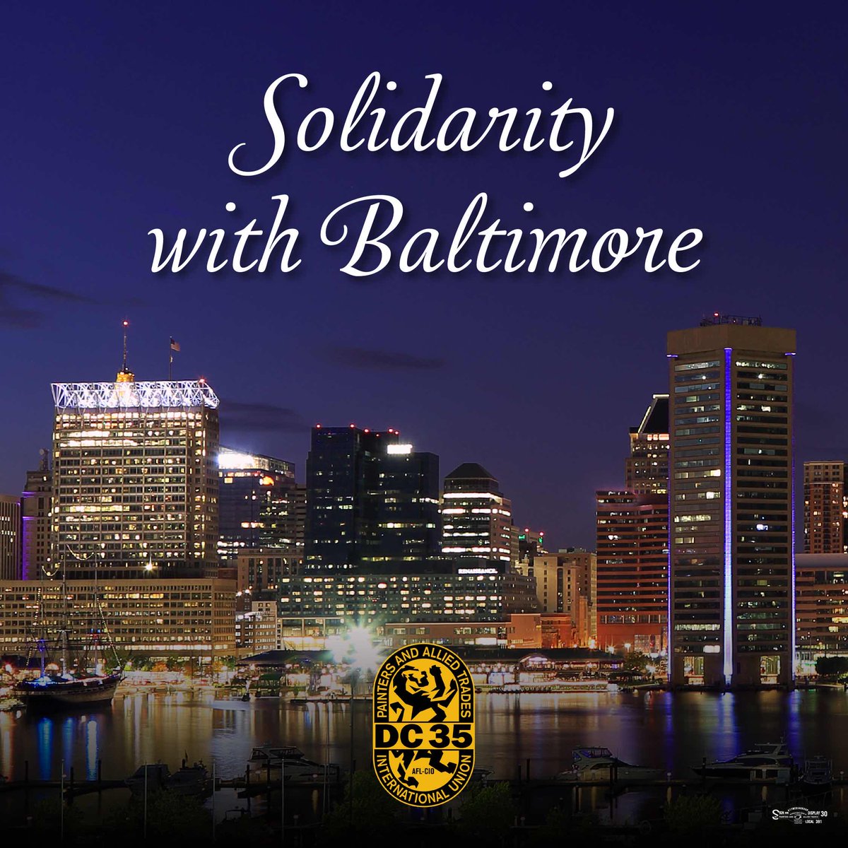 Our thoughts are with the City of Baltimore the families of those lost and everyone affected by the Francis Scott Key bridge collapse.