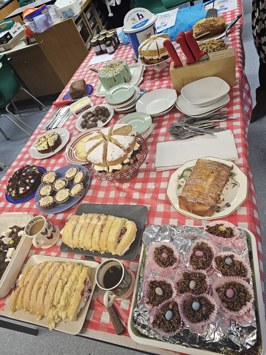 BCSchool1's tweet image. There was a buzz in the air as staff enjoyed a cake and coffee morning for @BlytheHouseHosp today. The selection was exquisite and could have put bakeoff to shame!