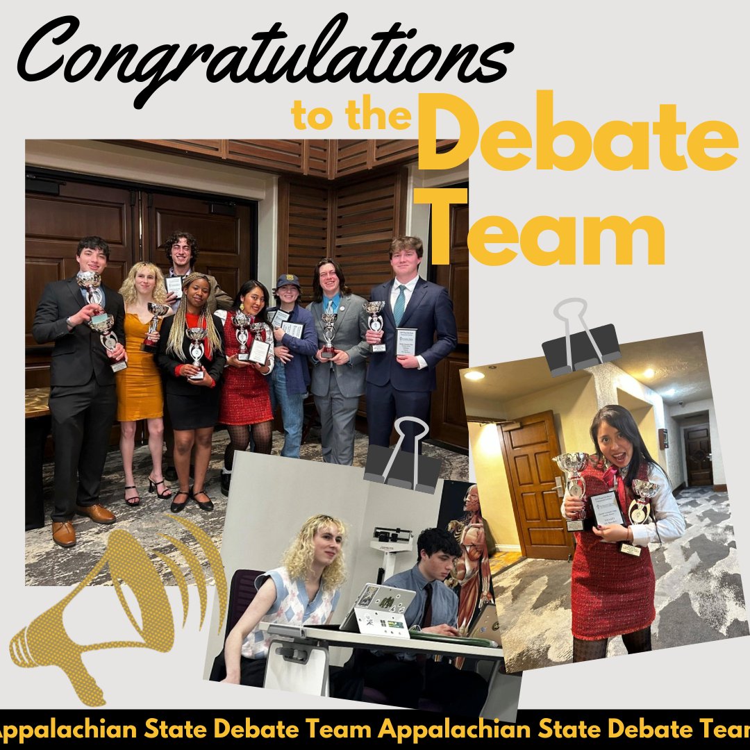 Appstatecomdept's tweet photo. Congratulations to the Appalachian State Debate Team for their stellar performance at the 2024 Pi Kappa Delta Speech and Debate Tournament in Glendale, Arizona, bringing home an impressive 15 awards!ππ€
#appstatecomdept #appstate #appstatefaa #appstatedebate #speechanddebate https://t.co/PvuDJ3wQ6Q