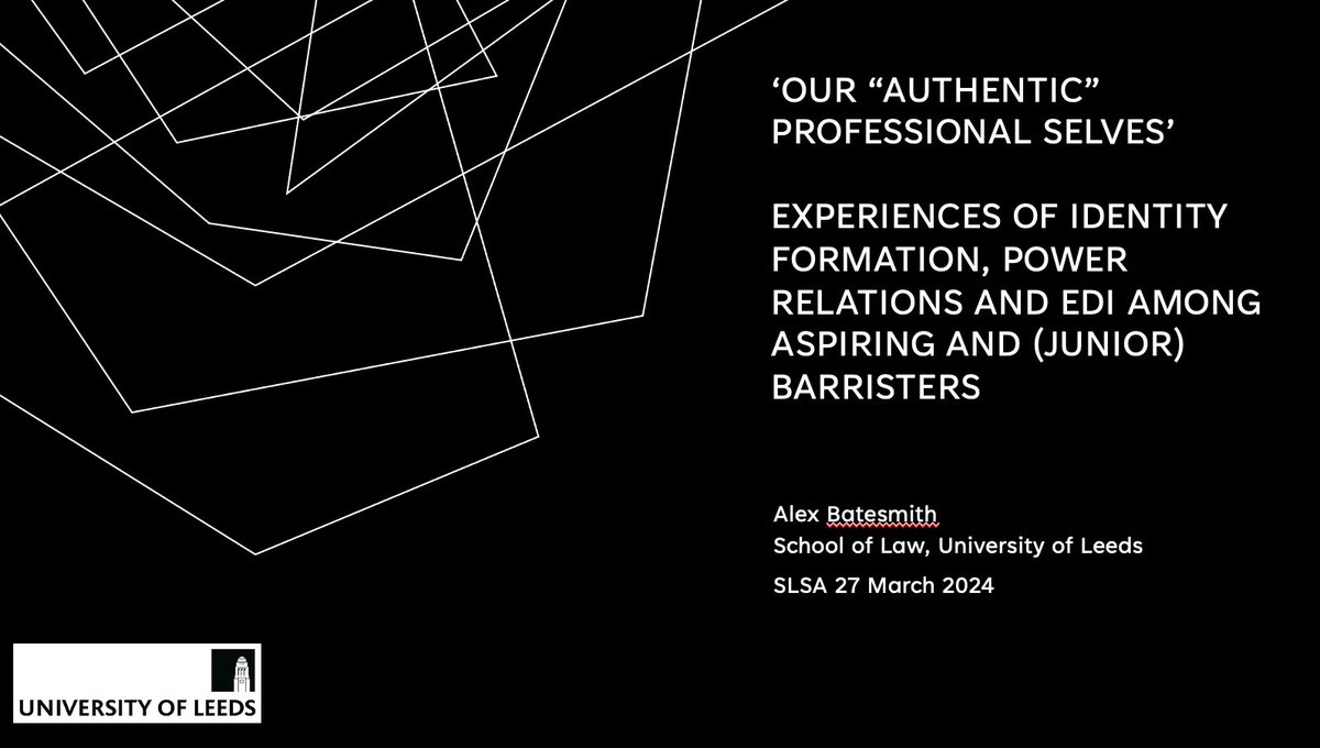 Had lots of fun presenting my piece on #Barristers #ProfessionalIdentity and #Authenticity at the @portsmouthuni #SLSA2024 this afternoon in our #Lawyers and #LegalProfessions stream. More to come on this project!