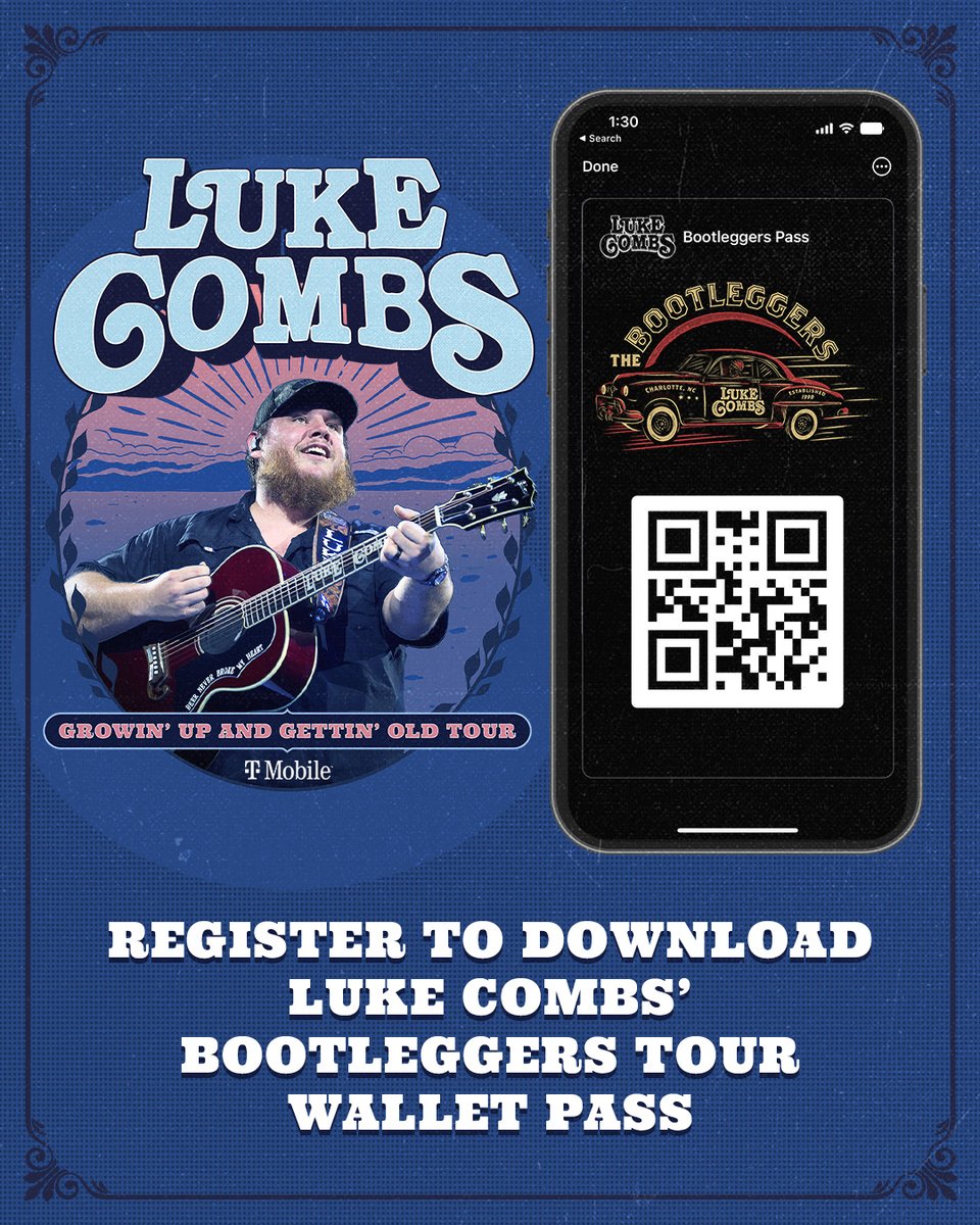 Coming to Luke Combs on April 19 and 20? Register for the Bootleggers tour wallet pass! Get access to ticket upgrades, merch fast lanes, & more. More info: bootleggerslive.com