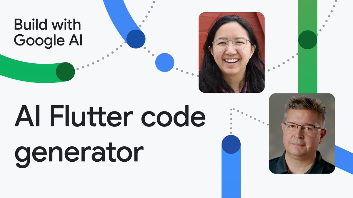 googledevs's tweet image. Leverage AI to generate Flutter Code. 💙🛠️

Buckle up for a #BuildwithGoogleAI episode on using AI to generate code for @FlutterDev apps. Tune in for a live demo to show you the ropes and some insider tips ➡️ goo.gle/3VBIhlZ