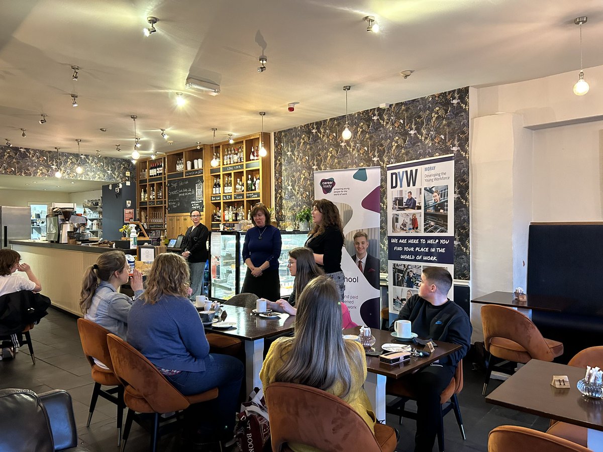 DYWMoray's tweet image. Last Wednesday, DYW Moray supported @forresacademy1 to host a @CareerReadyUK Evening at Cafe 1496.🌟

We were joined by parents/guardians &amp;amp; pupils where they could find out more about the programme from current Mentor/Mentee duo Mhairi &amp;amp; Jodie and Career Ready graduate Maddy!👏