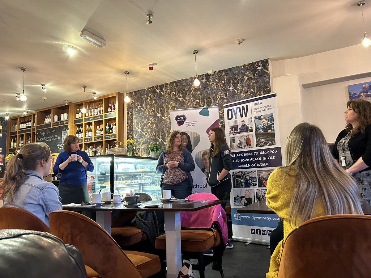 DYWMoray's tweet image. Last Wednesday, DYW Moray supported @forresacademy1 to host a @CareerReadyUK Evening at Cafe 1496.🌟

We were joined by parents/guardians &amp;amp; pupils where they could find out more about the programme from current Mentor/Mentee duo Mhairi &amp;amp; Jodie and Career Ready graduate Maddy!👏