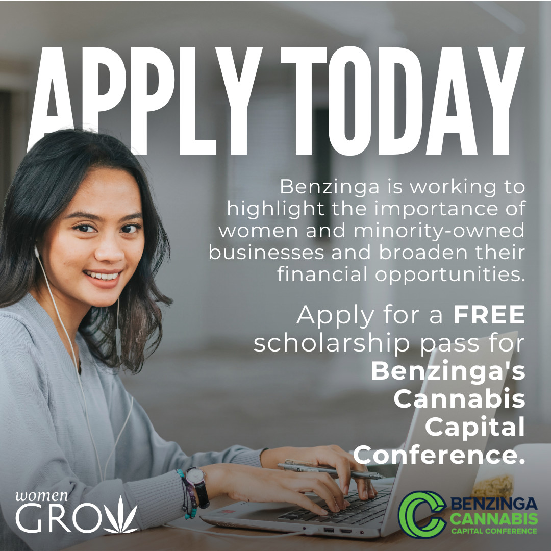 We've partnered with Benzinga to offer a full scholarship for the Cannabis Capital Conference! Diversity is more important than ever & Benzinga is committed to providing opportunities for women and minorities to succeed. Learn more & apply before 4/3: bit.ly/3IHnWUP 🔗