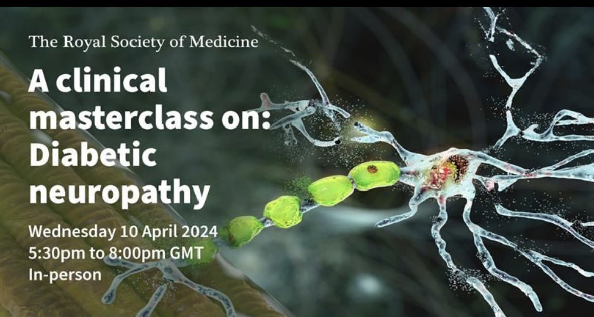 footindiabetes's tweet image. 🌟 Exciting free Diabetic Neuropathy Masterclass 🌟 

The Royal Society of Medicine are hosting clinical masterclass on: Diabetic neuropathy event taking place on Wednesday 10 April 2024 from 5:30 – 8:00pm. Register now and save 100% off the deposit price, using the code 100CES09