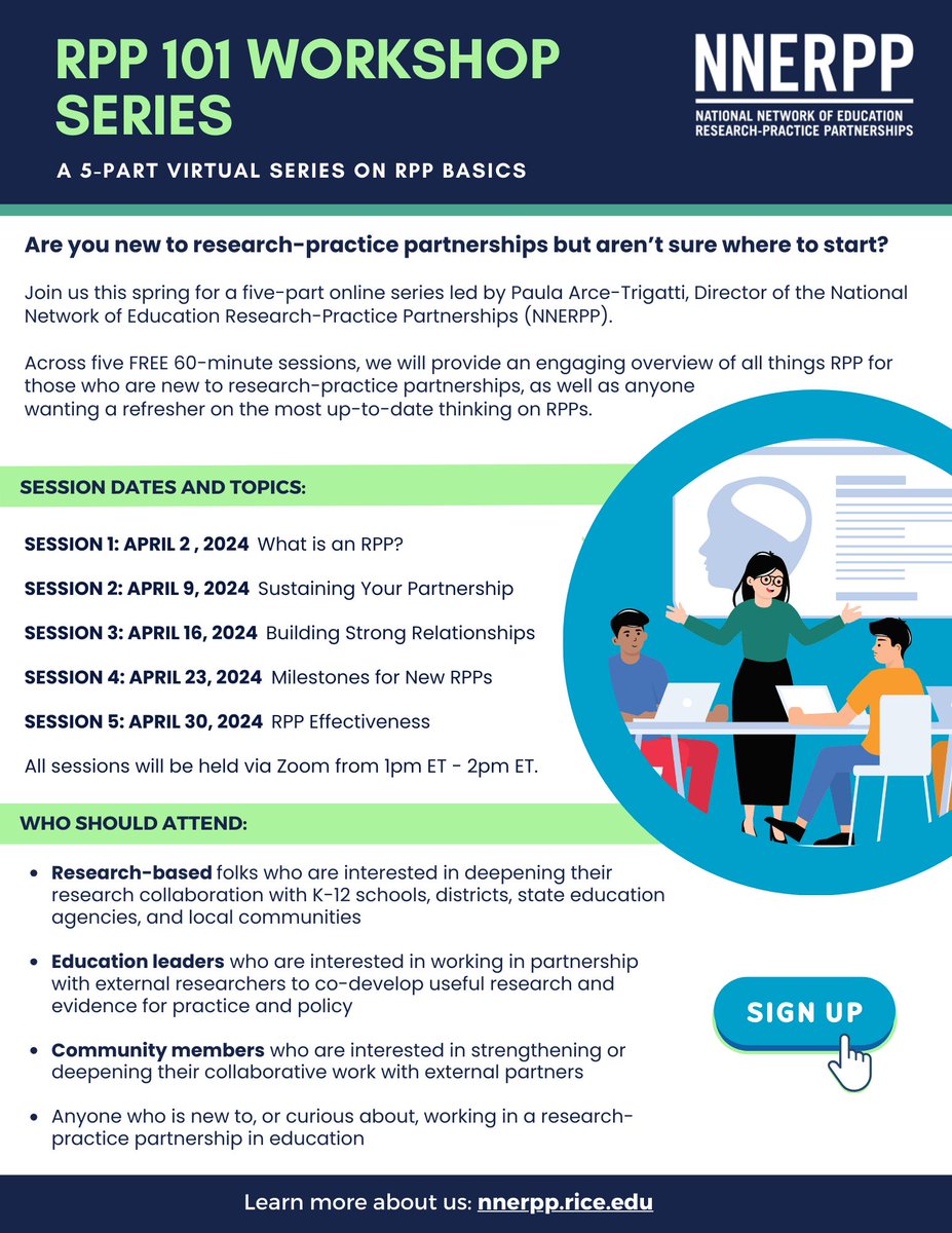 Registrations for our RPP 101 Workshops are due next Monday, 4/1! Come join us for a 5-part workshop series led by @RPP_Network’s Paula Arce-Trigatti! We will provide an engaging overview of all things RPP for those new to RPPs or wanting a refresher buff.ly/3Pqemcz