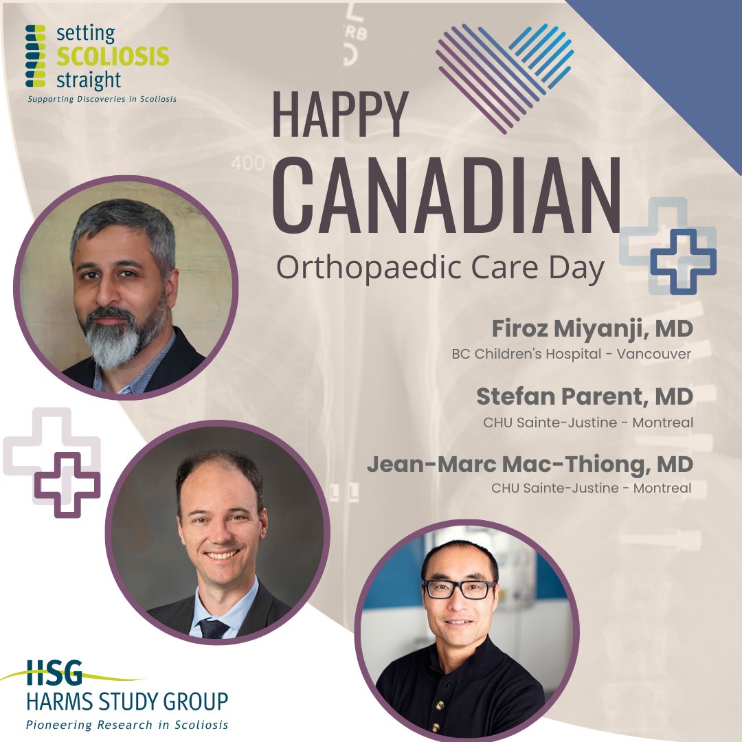 Happy Canadian Orthopaedic Day to 3 of our HSG members! #CdnOrthoDay #OrthoCareCanada #scoliosis