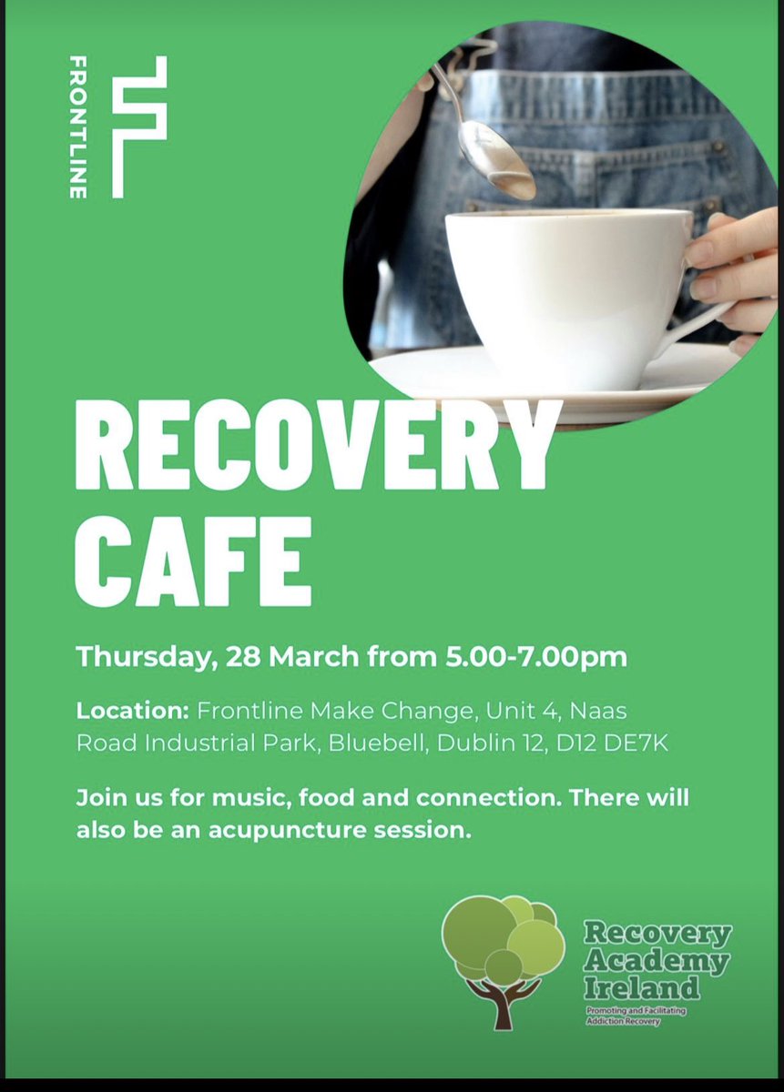 Come join us this Thursday 28th March 24 from 5.00 to 7.00, for an evening of live music, acupuncture, hot food, connection and where friends can meet 💜💜💜#buildingrecoverycommunities #makingrecoveryvisible