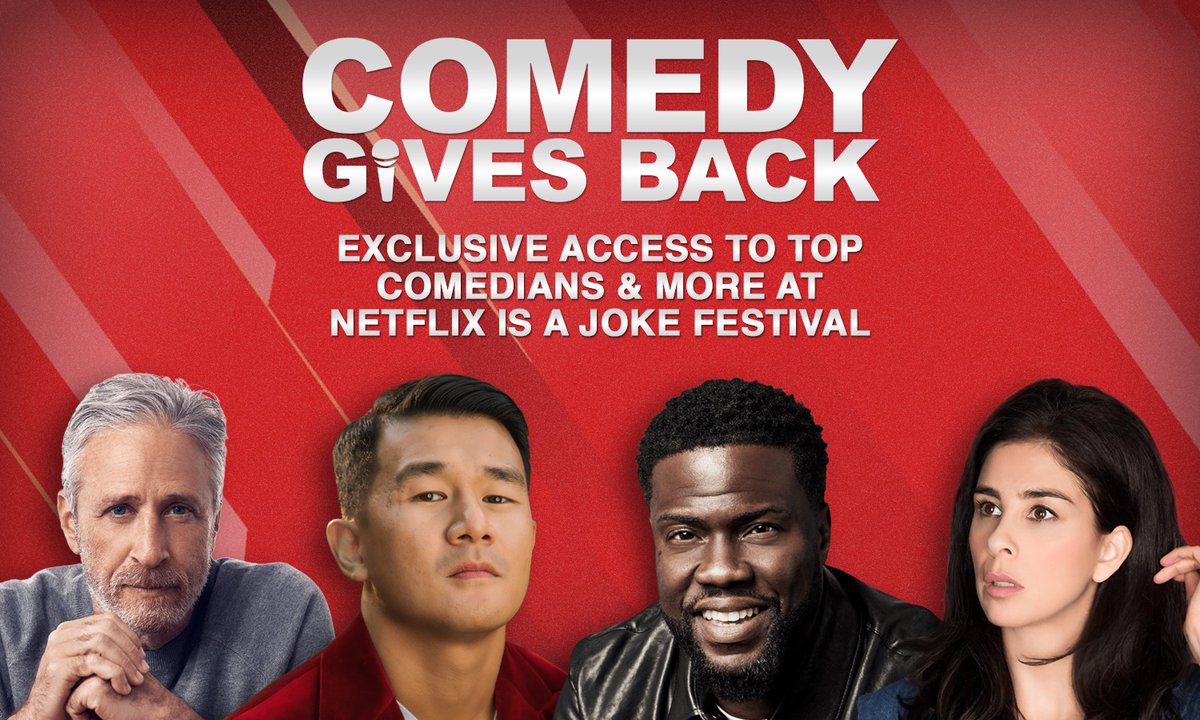 Support @ComedyGivesBack by bidding on exclusive access to 20+ shows and meet & greets in Los Angeles, with top talent including @JonStewart, @SarahKSilverman, and more! Place your bids now through April 9th. Charitybuzz.com/NetflixIsAJoke