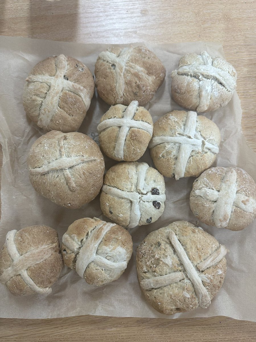 Littles made Hot Cross Buns today. Classroom is absolutely covered in flour this evening 😂