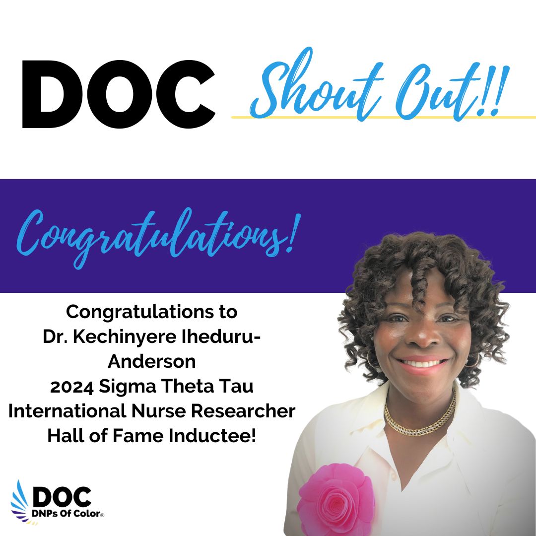 Congratulations to Dr. Iheduru-Anderson on the well-deserved recognition! SigmaNursing is honoring 30 distinguished nurse researchers by inducting them into the prestigious International Nurse Researcher Hall of Fame. #DNPsofColor are everywhere!