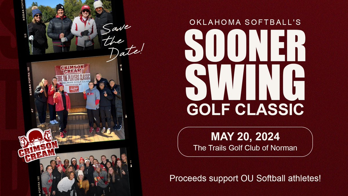 Crimson & Cream (@crimsoncreamnil) on Twitter photo Save the Date! ๐๏ธ Join us on Monday, May 20th for <a href="/OU_Softball/">Oklahoma Softball</a>'s ๐ฆ๐ผ๐ผ๐ป๐ฒ๐ฟ ๐ฆ๐๐ถ๐ป๐ด ๐๐ผ๐น๐ณ ๐๐น๐ฎ๐๐๐ถ๐ฐ, powered by the Crimson and Cream Collective! โณ๏ธ
Proceeds from the event will directly benefit our softball student-athletes to help them continue their dominance on Save the Date! ๐๏ธ Join us on Monday, May 20th for <a href="/OU_Softball/">Oklahoma Softball</a>'s ๐ฆ๐ผ๐ผ๐ป๐ฒ๐ฟ ๐ฆ๐๐ถ๐ป๐ด ๐๐ผ๐น๐ณ ๐๐น๐ฎ๐๐๐ถ๐ฐ, powered by the Crimson and Cream Collective! โณ๏ธ
Proceeds from the event will directly benefit our softball student-athletes to help them continue their dominance on