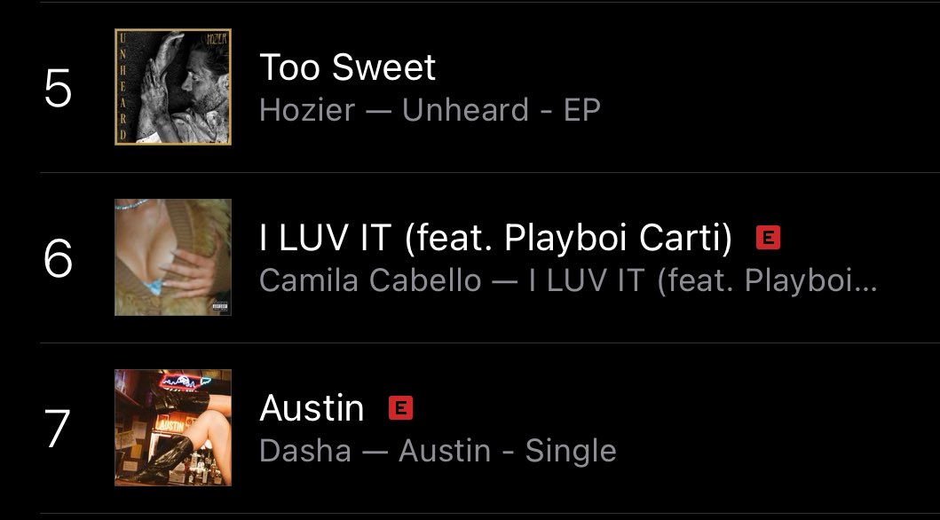 🚨| US iTunes: #6(+1) - I LUV IT (feat. @playboicarti) **NEW PEAK**