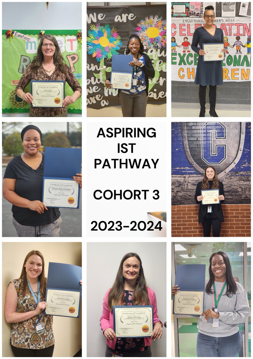 Congratulations to these amazing Special Education teachers for completing our Aspiring IST Pathway 2023-2024! Job well done! #IAspired #IAchieved #SECSTRONG @GillandTris @SherryCP3 @YolandaBW @Amberleggett7 @hlherring123 @TRizaLawrence @FultonCoSchools