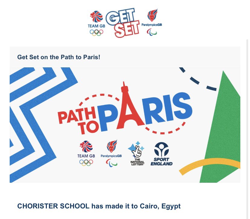 We’ve made it to Cairo, Egypt 🇪🇬👏🏼. What a fantastically active first week of the Easter holidays! Wonder where we’ll be by the end of the holidays! Keep it up everyone 🎉 #PathtoParis @GetSetClub @GetSetCommunity @TeamGB