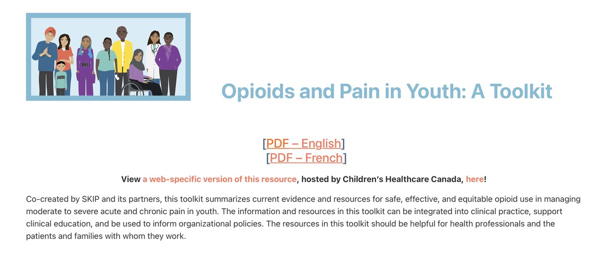 Lots of great evidence-based guidance & resources in this 'Opioids and Pain in Youth Toolkit' for health professionals to guide safe, effective, & equitable #pain management. @KidsInPain @GovCanHealth #ItDoesntHaveToHurt