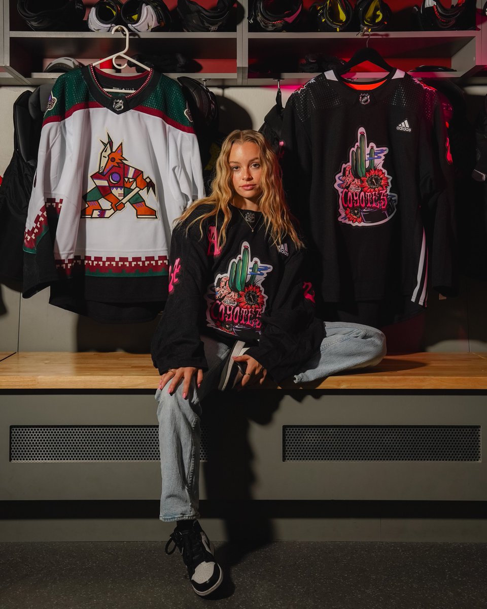 Now introducing the Coyotes' jerseys for Inspiring Women Night, as designed by Coyotes graphic designer Skylar Eades. It features the Arizona state flower, the saguaro cactus blossom, as a symbol for women who embody strength and fortitude. Full Story: bit.ly/IWN2024