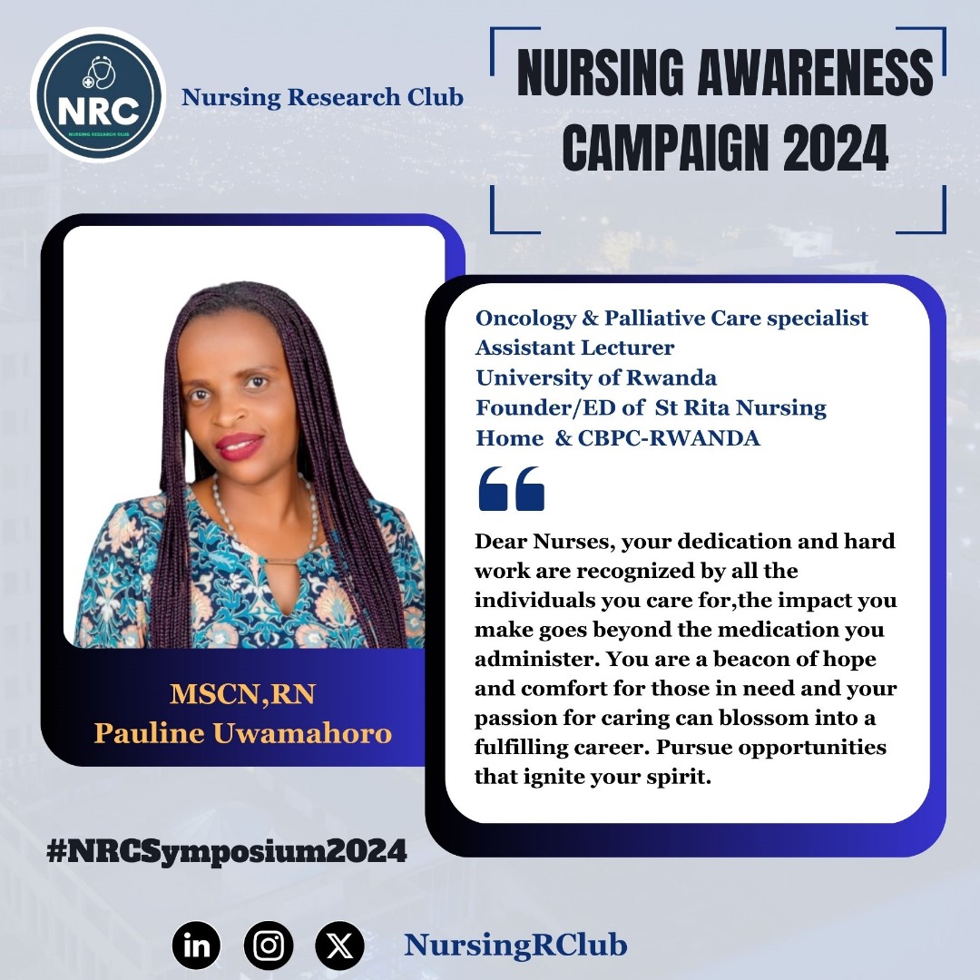 NursingR_Club's tweet photo. Attention all  healthcare champions! Let's shine a spotlight on the nursing profession, highlighting its vital role in society. Nurses are the epitome of compassion &amp; saving lives. Join us in honoring these special individuals! #NursingAwareness
#NRCsymposium2024
@UwamahoroPauli2 https://t.co/E8lHe7rNsn