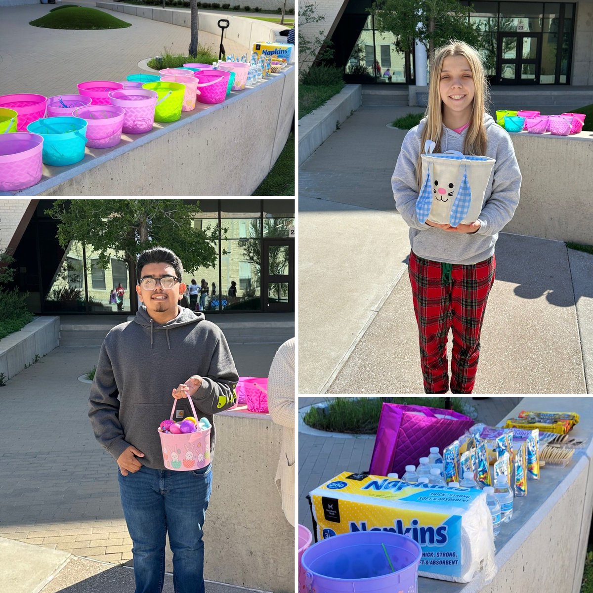 CRiversideHS's tweet photo. Thanks to our class councils for organizing an Easter Egg Hunt for our RISE students. 🐣🐰
Our students had a fun morning full of egg hunting, bubble blowing, chalk painting, and delicious cookies and refreshments.
#eaglepride #carternation #onefortworth https://t.co/dqM3biXhDH