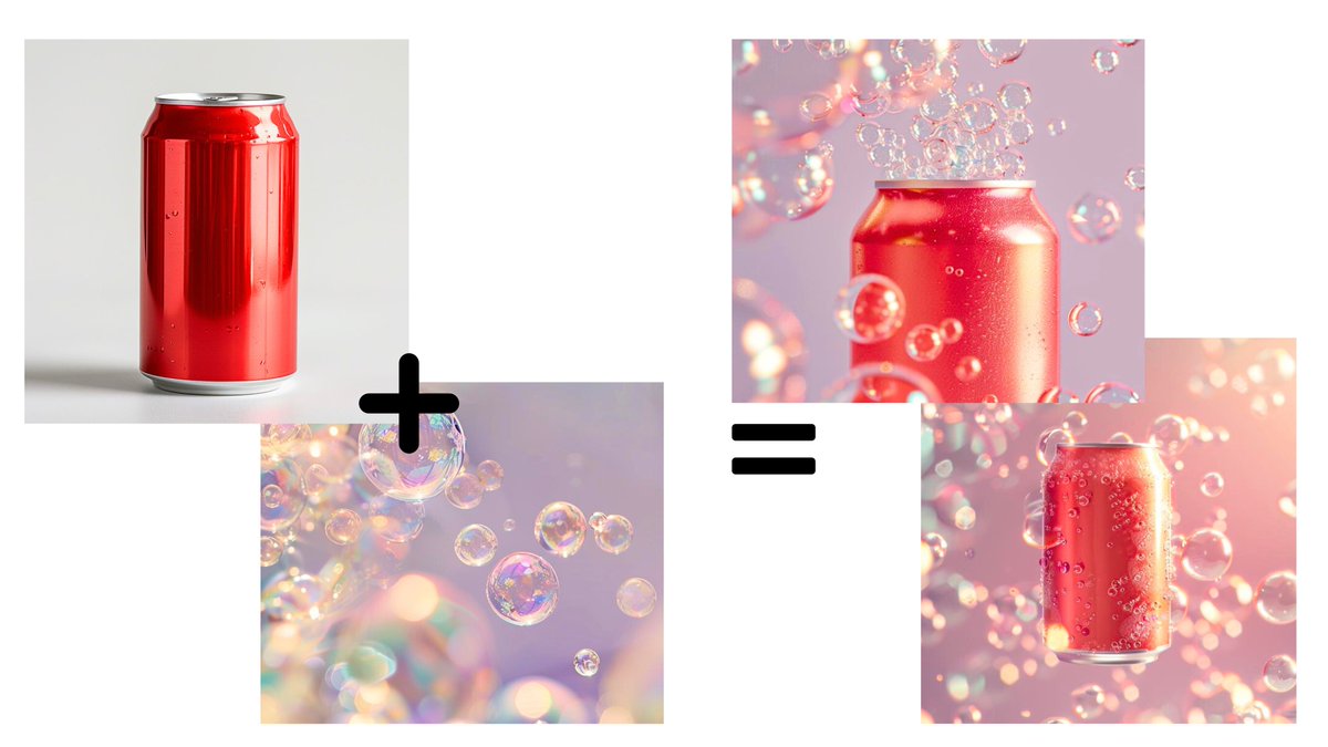 Salmaaboukarr's tweet image. More testing w/Midjourney character consistency - Part 3 🔥
Here's how you can realistically add & style a product into a background:
1/ Use the "/describe" feature, upload your product image, and then add your desired image, in this case, bubble background
2/ Copy the…