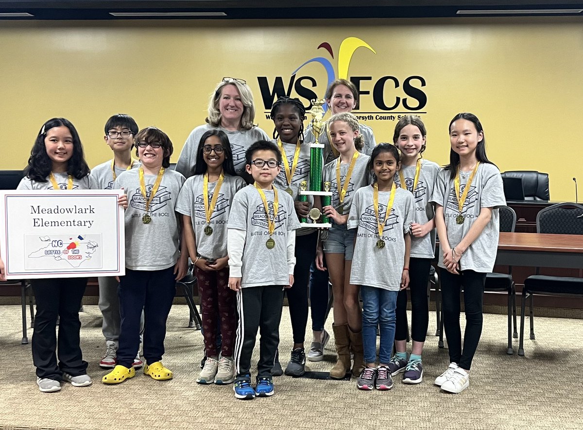 Meadowlark Elem. (@meadowlarkws) on Twitter photo Congratulations to all the Elementary Battle of the Books teams that competed today! Meadowlark Explorers finished in first place. Congrats to students and coaches! <a href="/wsfcs/">WS/FC Schools</a> <a href="/KatiePrusko/">Katie Prusko</a> <a href="/chegoebul/">Cheryl Bullard</a> Congratulations to all the Elementary Battle of the Books teams that competed today! Meadowlark Explorers finished in first place. Congrats to students and coaches! <a href="/wsfcs/">WS/FC Schools</a> <a href="/KatiePrusko/">Katie Prusko</a> <a href="/chegoebul/">Cheryl Bullard</a>