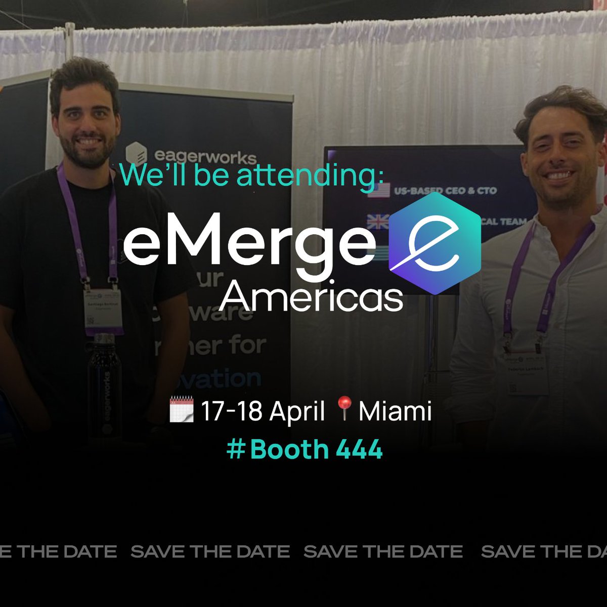 🚀 Save the date! As part of #MiamiTechMonth, we’ll be attending @emergeamericas with our own booth! 🇺🇸 🗓 17-18 April 📍Miami ＃Booth 444 If you happen to be around, let us know! 🙌🏽 #emergeamericas #emergeamericas2024 #techevent #softwareagency