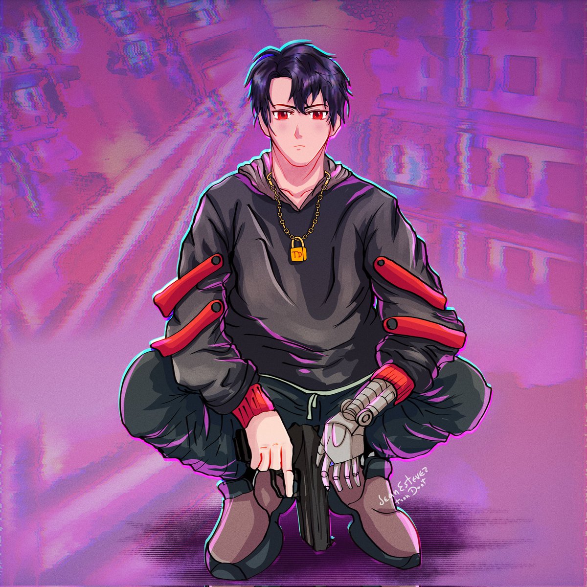 Boy in Anime cyberpunk style illustration

Tool ibispaint
Support and commissions in
ko-fi.com/jeanestevez

#animeart #illustration #ilustracion #cyberpunk #futureart #oc #characterdesign #ibispaint