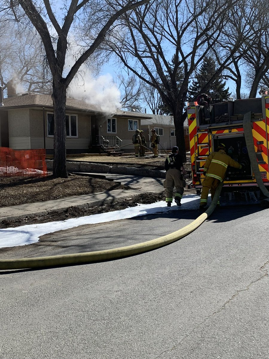 Crews are on scene of a house fire 100 Blk Garnet St. Fire reported at 12:50 pm Firefighters made entry and had the fire under control within 5 minutes. All searches completed and no injuries reported. Fire will be under investigation. #YQR