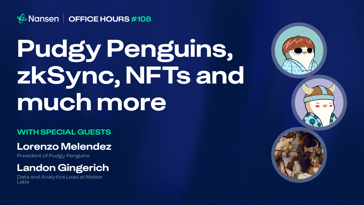 Our @zksync and Pudgy Toy dashboard are now live... So, let's dive into the data during Office Hours! Join our CEO, @ASvanevik, who will dive into zkSync, analyze @pudgypenguins and look at market trends with special guests @0xLoMel and @0xCadmus Today 8pm EST/ 8am SGT!