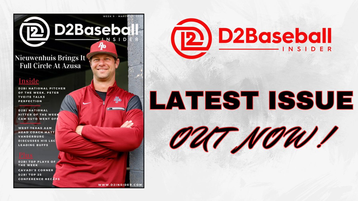 🚨 THE LATEST ISSUE OF D2 BASEBALL INSIDER IS OUT NOW! 🚨 IT'S SO GREAT, WE'RE GOING ALL CAPS IN THIS POST!!! 📣 
IN THIS WEEK'S ISSUE, WE HAVE INTERVIEWS WITH:
⚾ D2BI NATIONAL PITCHER OF THE WEEK PETER TVEITE (<a href="/PeterTveite/">Peter Tveite</a>) OF WINONA STATE (<a href="/WinonaStateBase/">Winona State Baseball</a>)
⚾ D2BI NATIONAL