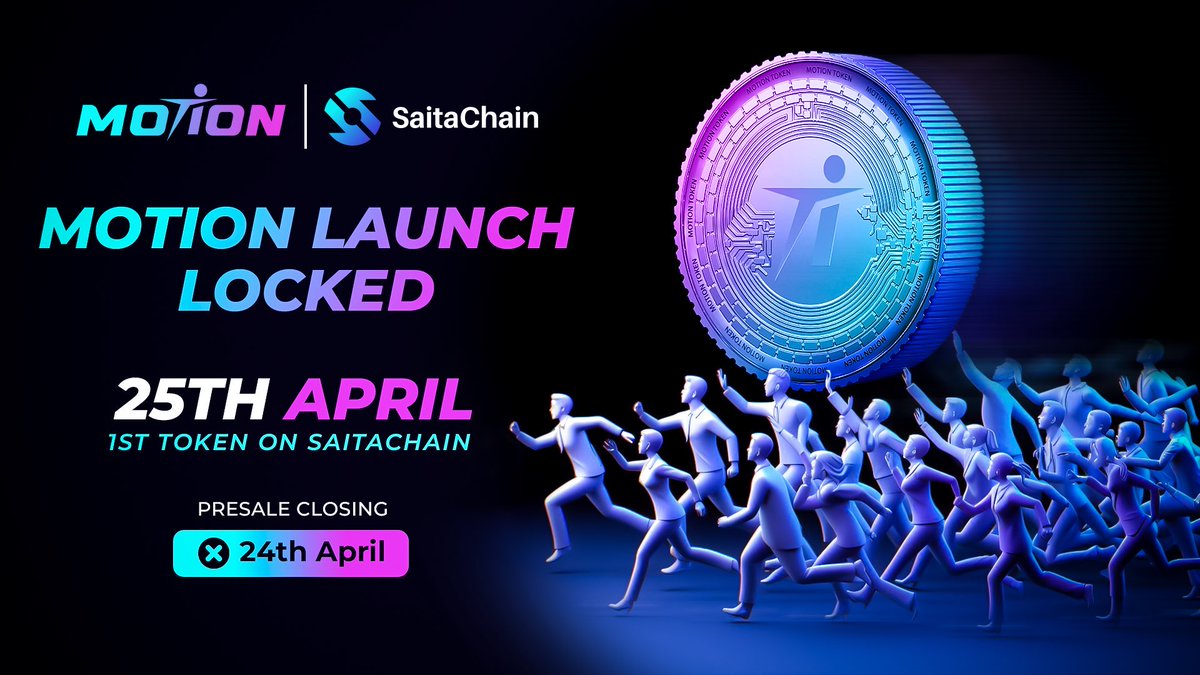 BREAKING:
💰 The MotionToken initiative has commenced acquisition of $STC.
🚀 SaitaChain’s development is rapidly approaching its culmination.
🥇 #MotionToken marks the pioneering token launch on #SaitaChain 
⏳ The countdown to deployment has began. 
#SaitaChainCoin #STC