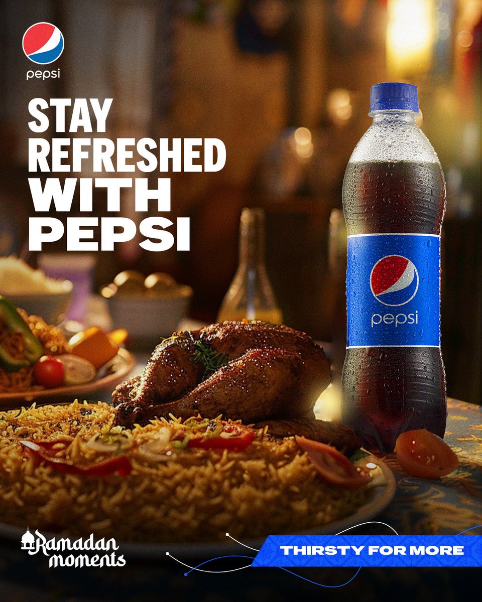 Dear Muslim fam, You've been staying thirsty—for more moments of connection and more peace this Ramadan, savour those moments with Pepsi. #ThirstyForMore #PepsiMoments #Ramadan