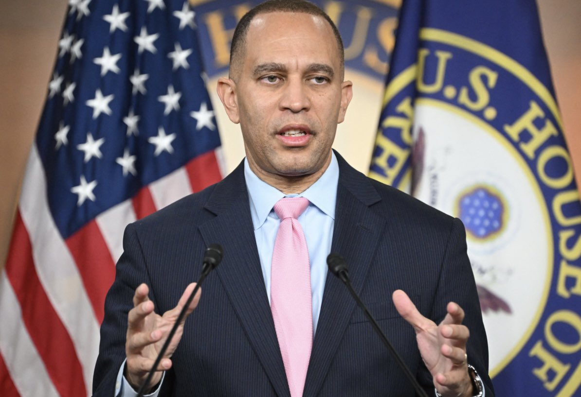 Marjorie Taylor Greene says it’s not her fault if <a href="/RepJeffries/">Hakeem Jeffries</a> is promoted to speaker after she filed a motion to vacate Mike Johnson from the position last week.

👉 Retweet if you agree Hakeem Jeffries would do a GREAT job leading the House!