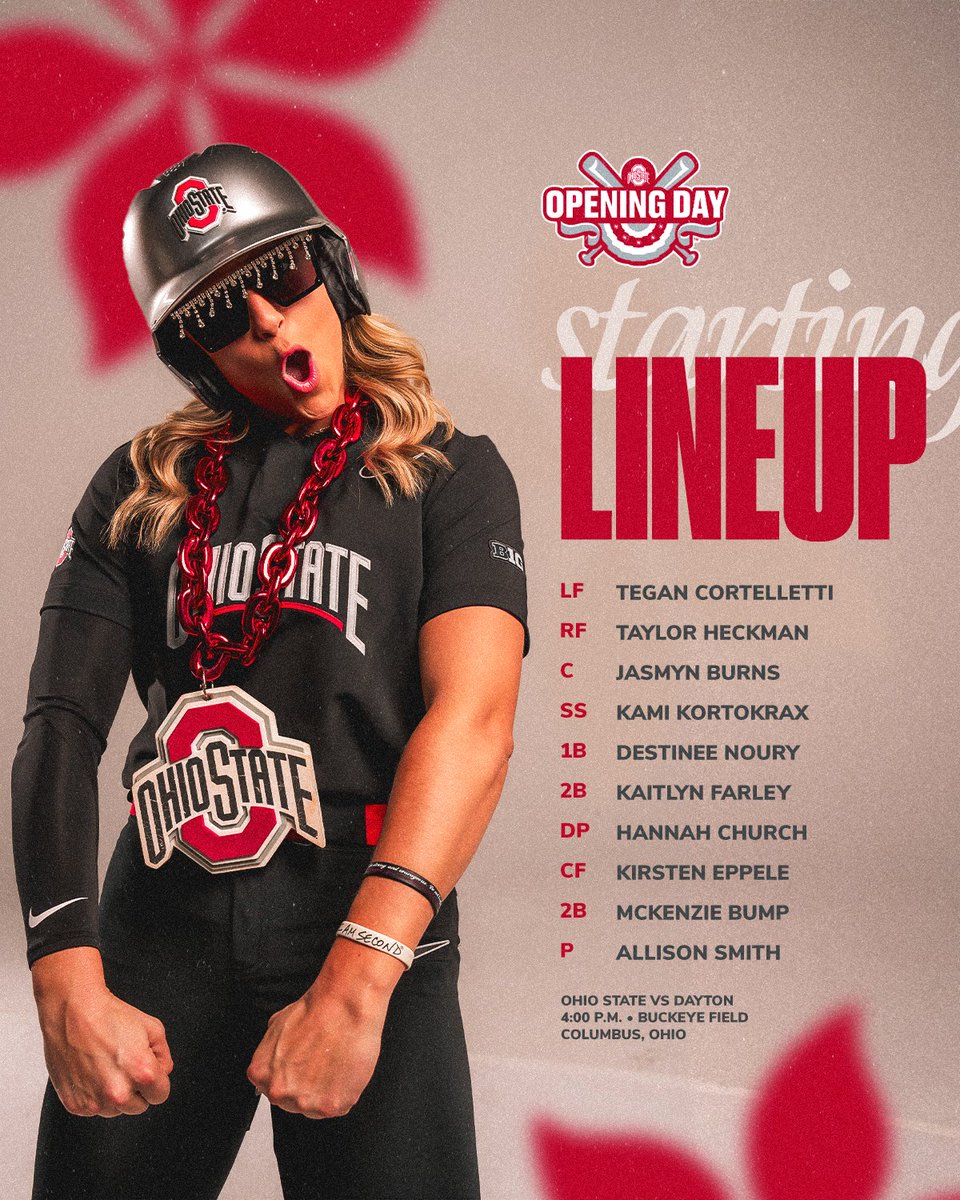 The lineup for our home opener is in ✅ If you can't make it out to Buckeye Field, watch live on @BigTenPlus ‼️ #GoBucks