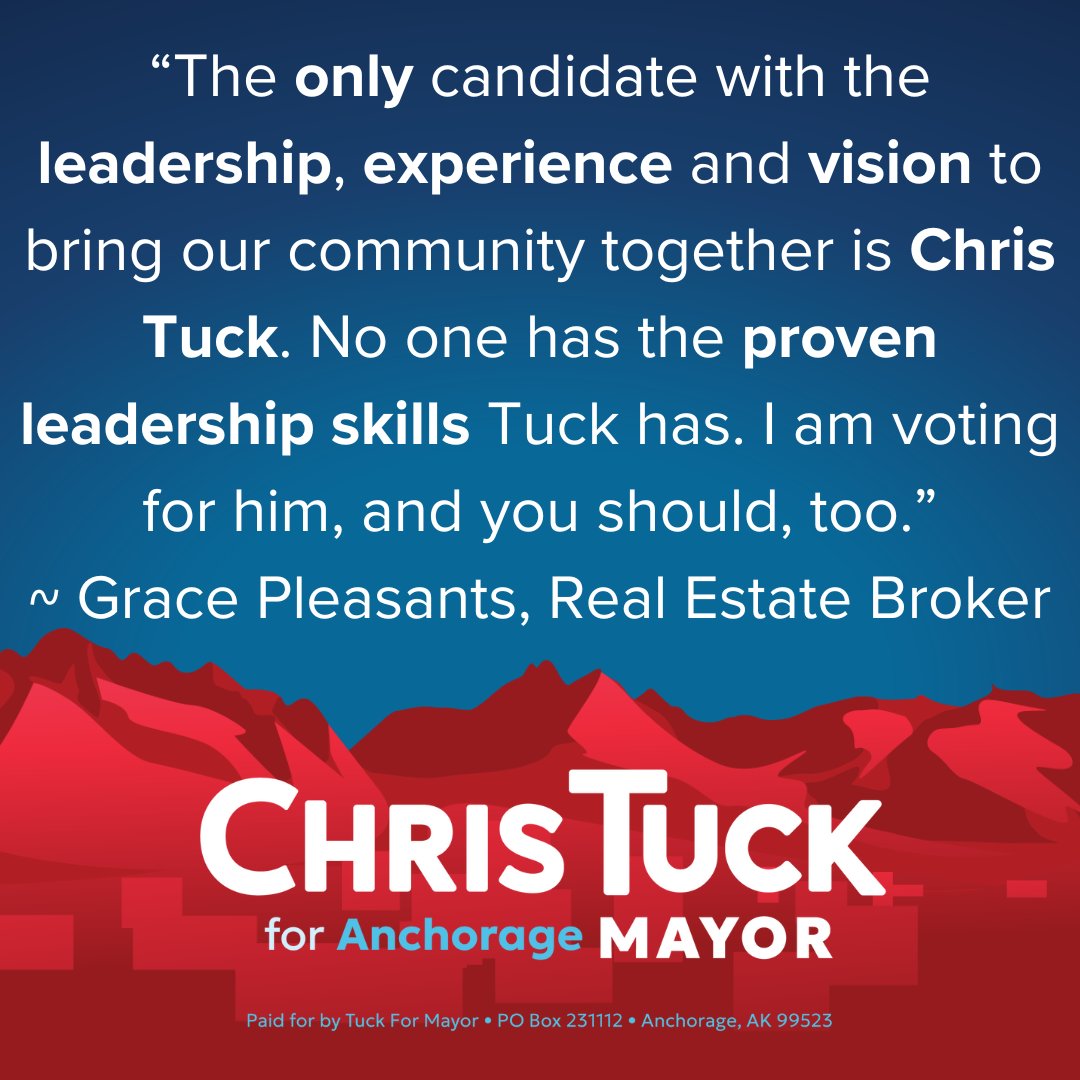 Tuck4Alaska's tweet photo. Thank you Grace!
#tuck4mayor #tuck4anchorage #tuck4alaska #DontGetSTuckVoteForTuck https://t.co/kO52tiGLvG