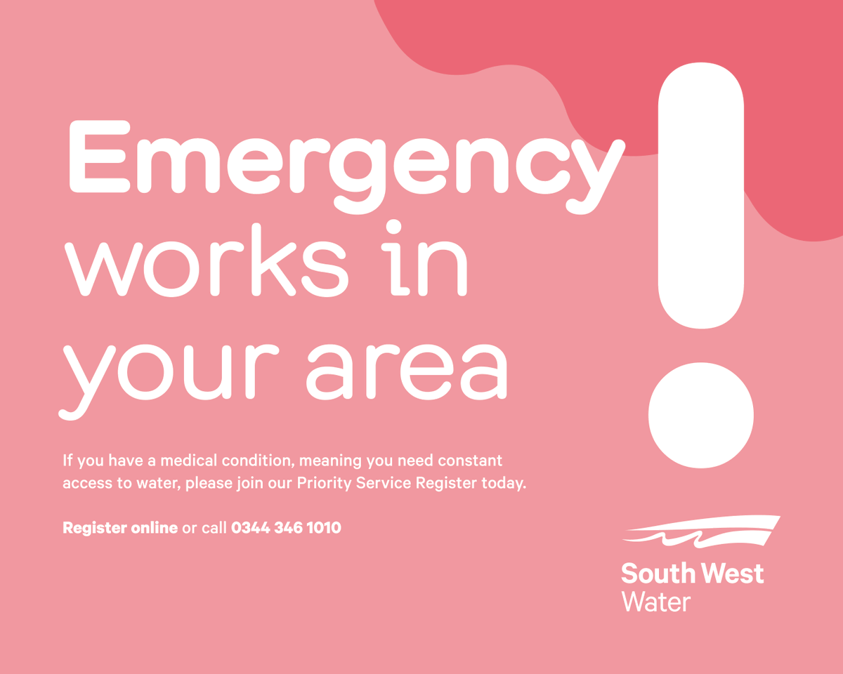 🚧 🚱IN YOUR AREA – PL26 7🚱 🚧 Customers in St. Austell, PL26 7 may be experiencing lower pressure or loss of supply, we are on site completing emergency repairs. We expect restoration by 23:15. Thank you for your patience & apologies for any inconvenience.