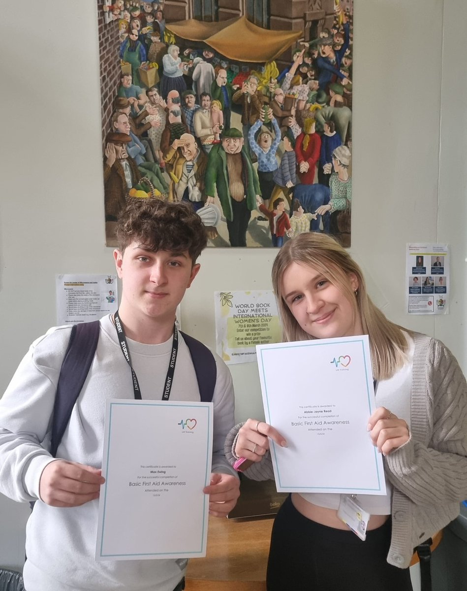 Congratulations to all our Year 13 for gaining their First Aid Awareness certificates today #TeamFSF