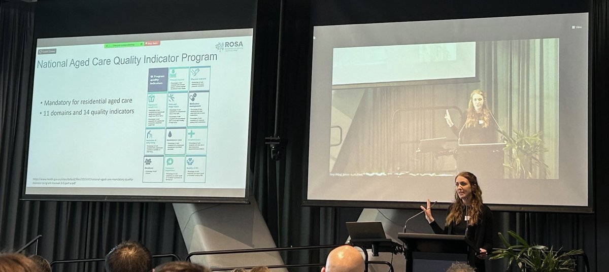 Our wonderful Senior Research Fellow @stephlharrison presented on the Impact on Knowledge and Policy to Monitor and Improve Aged Care Quality using ROSA’s research from the past 7 years. Congratulations to the organisers of the @sahmriAU Registry Centre Scientific Symposium!
