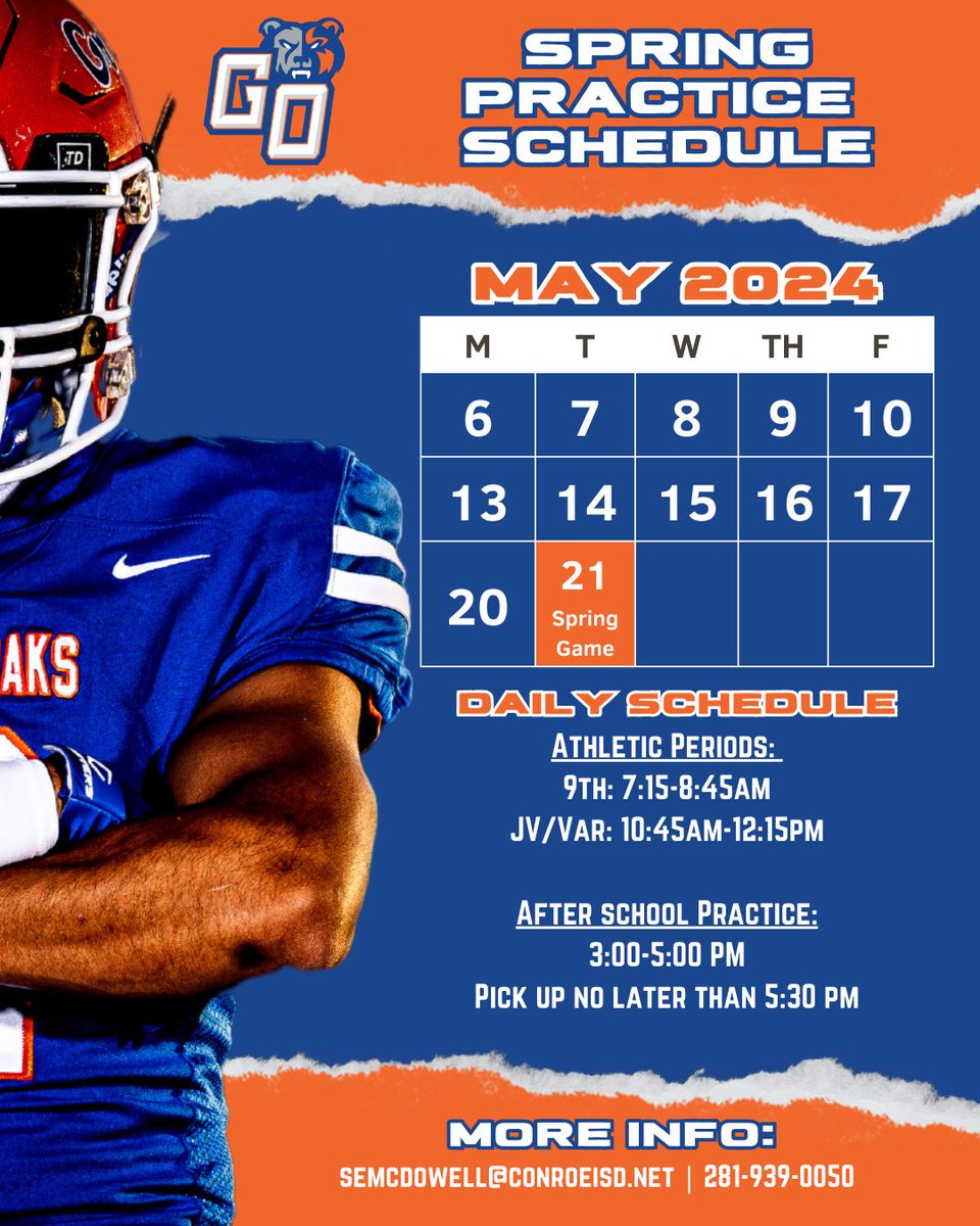 🚨2024 SPRING FOOTBALL SCHEDULE 🚨 GET YOUR MIND RIGHT! #BEARDOWN