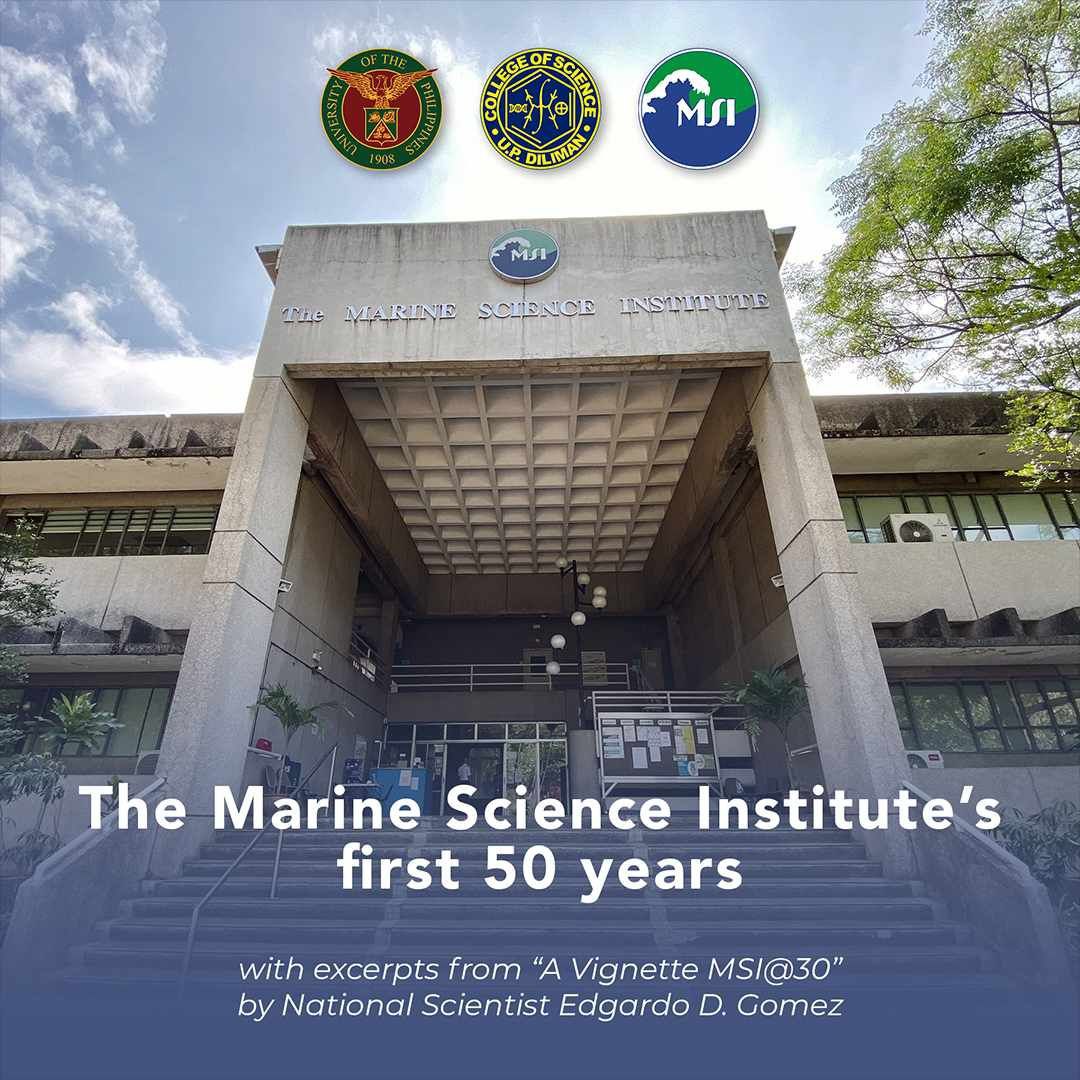 Happy Golden Anniversary, UP Marine Science Institute! Half a century of scientific excellence! Join us in reminiscing on MSI's 50-year journey, dedicated to service and empowering the Filipino spirit through marine science and technology. READ: msi.upd.edu.ph/the-marine-sci…
