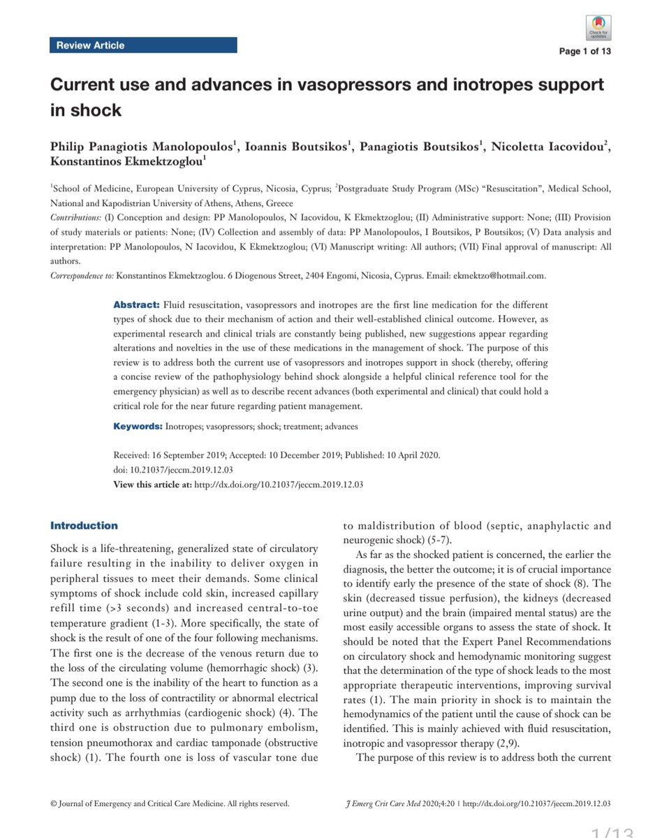 Current use and advances in vasopressors and inotropes support  in shock/JECCM
jeccm.amegroups.org/article/downlo…