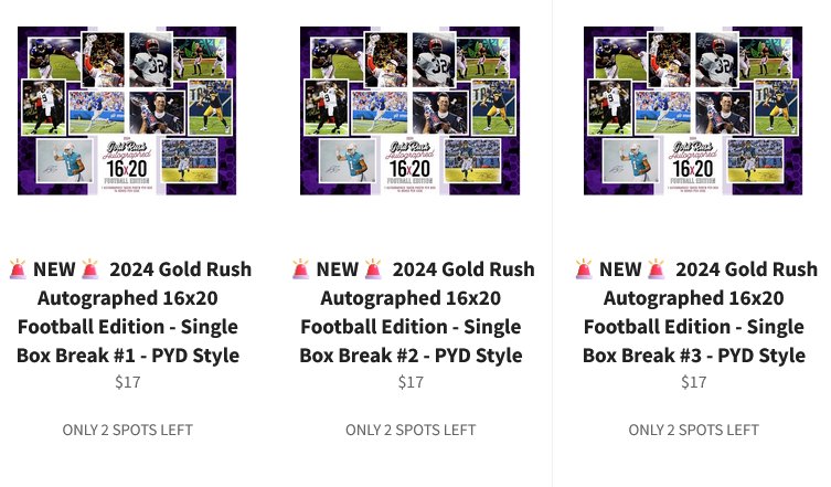The AFC South and NFC South have loaded checklists and are the last two divisions left in each of these 16x20s 😳

Only $17 per spot! Who's closing them down?!?

buckcitybreaks.com/collections/fo…
