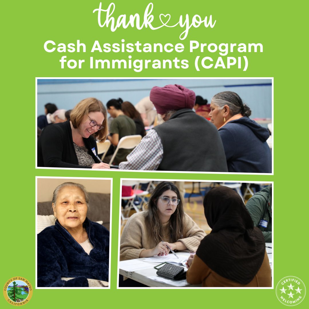 Thank you @SMCHSA & the Cash Assistance Program for Immigrants! #SanMateoCounty is #CertifiedWelcoming by @WelcomingUSA thanks to programs like yours that reflect a commitment to ensuring everyone belongs & has a chance in all areas of civic, social & economic life to thrive.