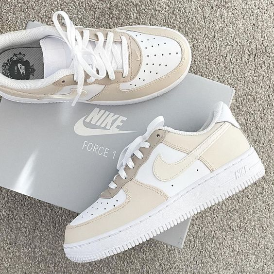 Stepping into style with these custom Air Force 1 Beige beauties! 👟✨ #CustomKicks #AirForce1 #SneakerStyle #FashionForward #Nike