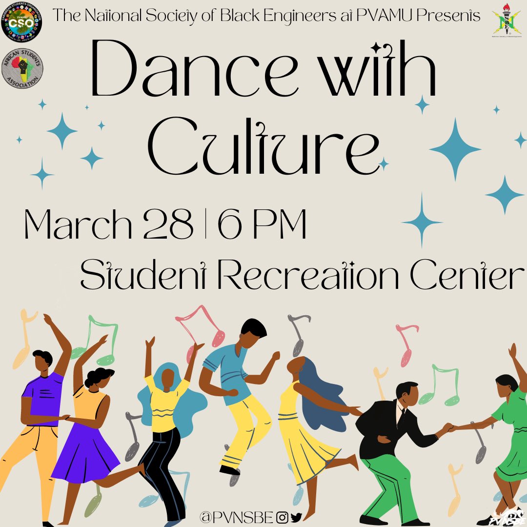 Get your groove on at Dance with Culture! Come out TOMORROW at 6PM to learn, groove and move the dances of other cultures in the Student Rec Center! 

#PVNSBE