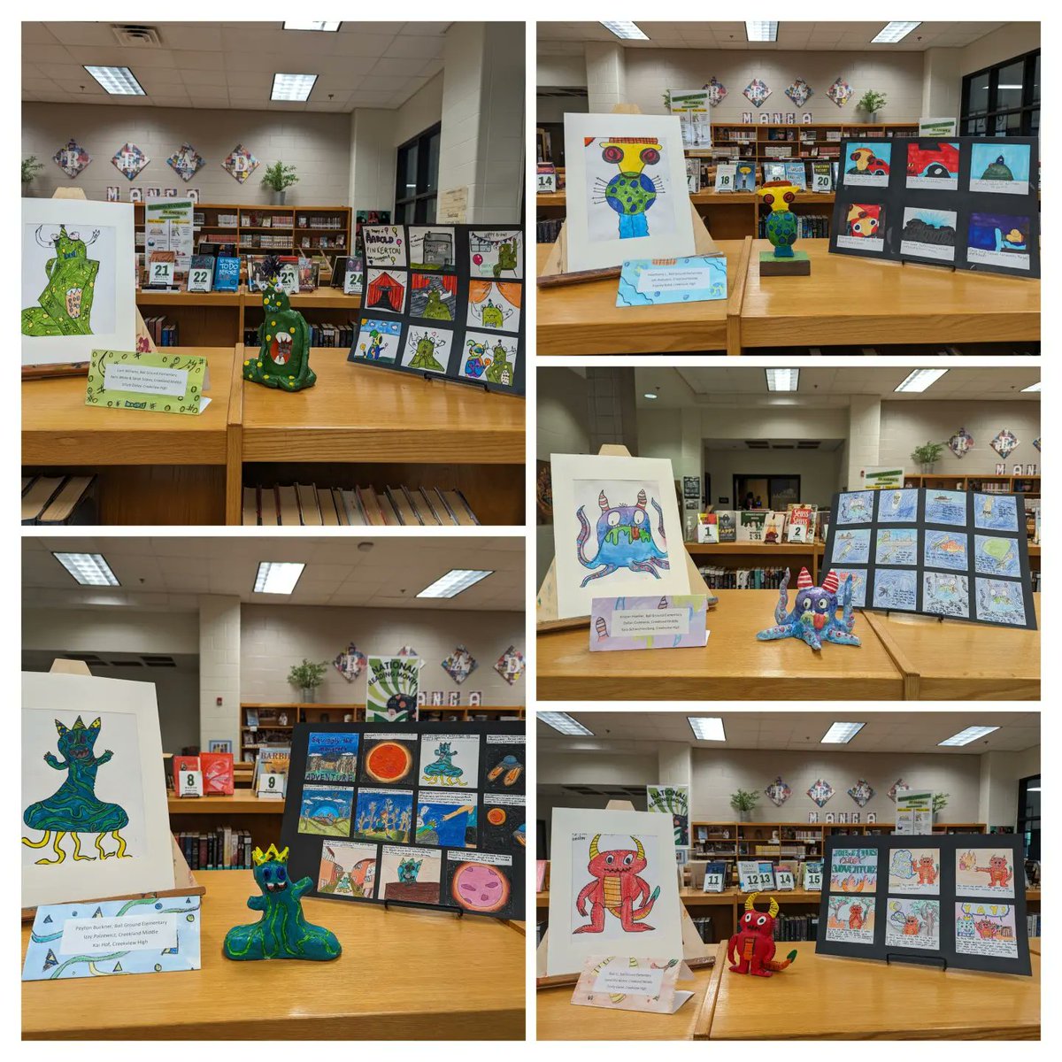 The Creature Feature held at Creekview HS showcased a collaborative art project between students at the elementary, middle, and high school levels. Way to go Liam, Peyton, Ryan, Kristen and Hawthorne for representing BGSA with your artwork at this event! #BGRocks #4tribes1family