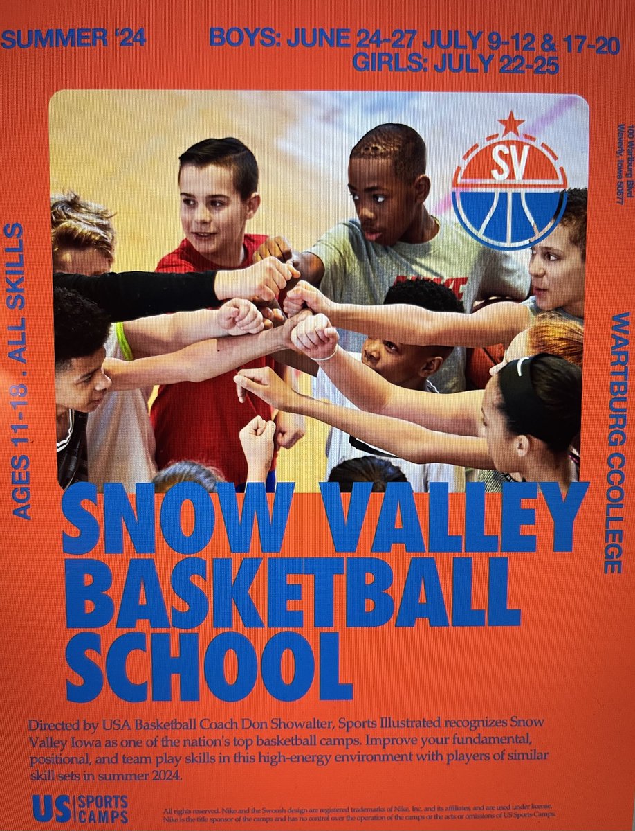 We have campers from 14 states and several foreign countries registered for camp! Don’t miss out on a great Basketball experience! Register at snowvalleybasketball.com/basketball/cam…