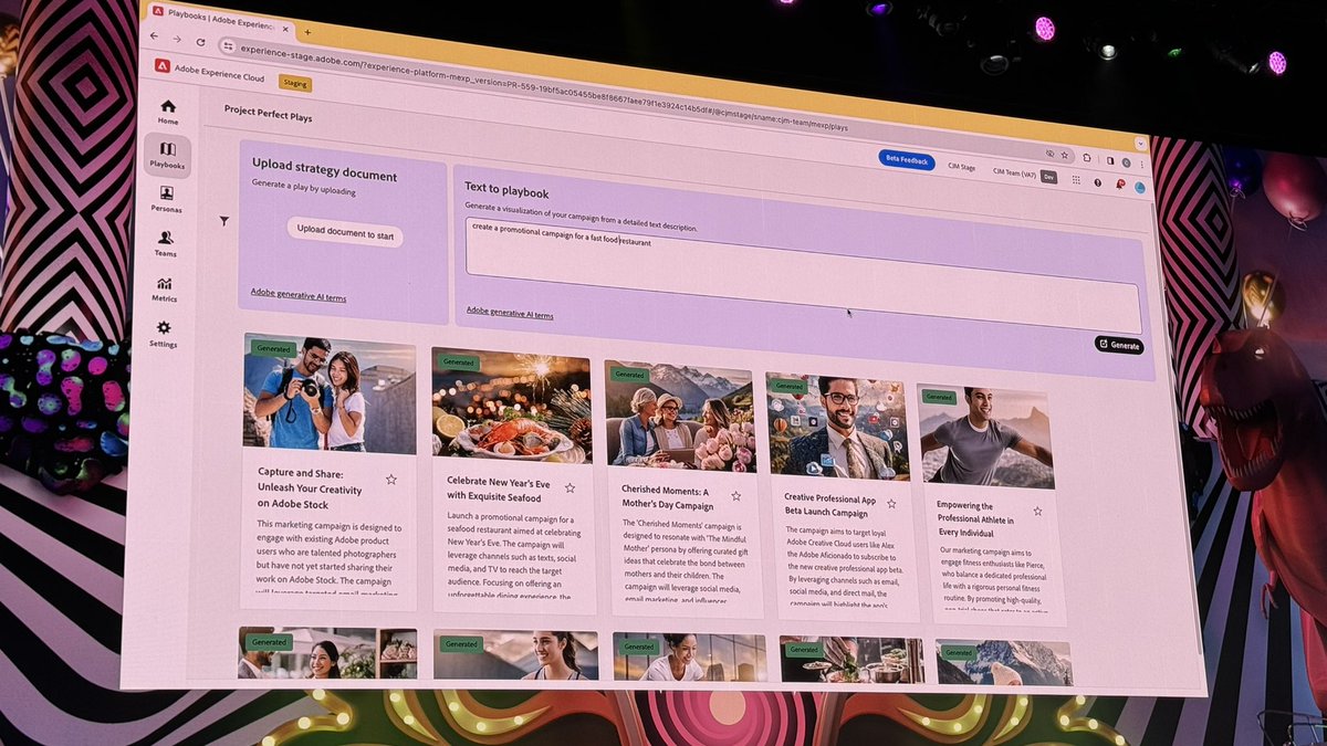 rwang0's tweet photo. MyPOV: Chang Xiao @adobe #ProjectPerfectPlays
You can use generative text to create playbooks
@AdobeSummit #AdobeSneaks #AdobeSummit https://t.co/KtWyshg642